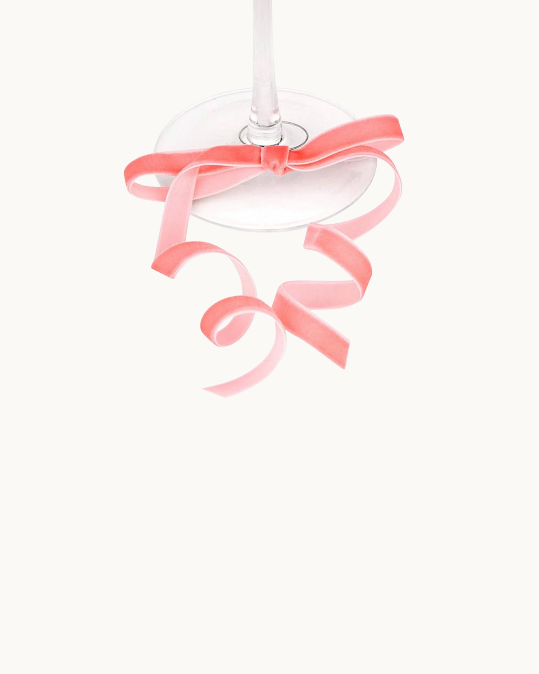 Velvet Bow Wine Charms - Blush