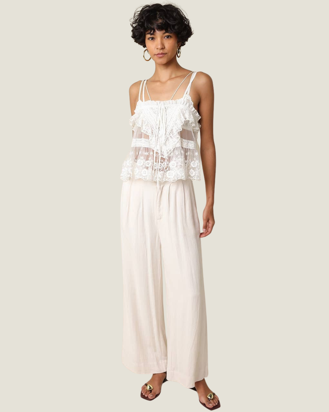 Bianca Lace Ruffle Top