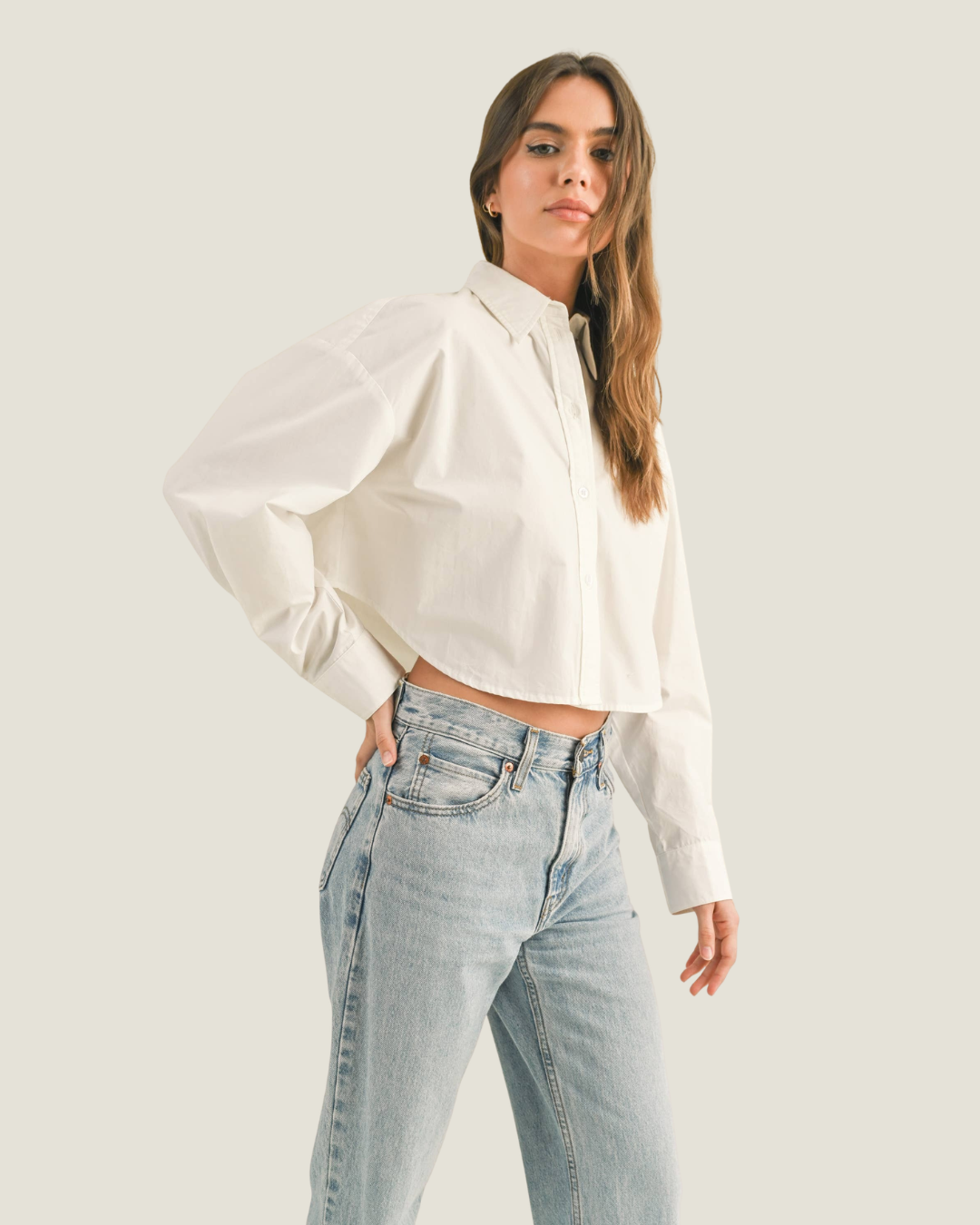 Carolyn Cropped Button Down