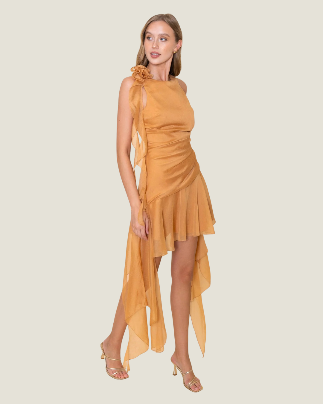 Sienna Draped Chiffon Mini Dress