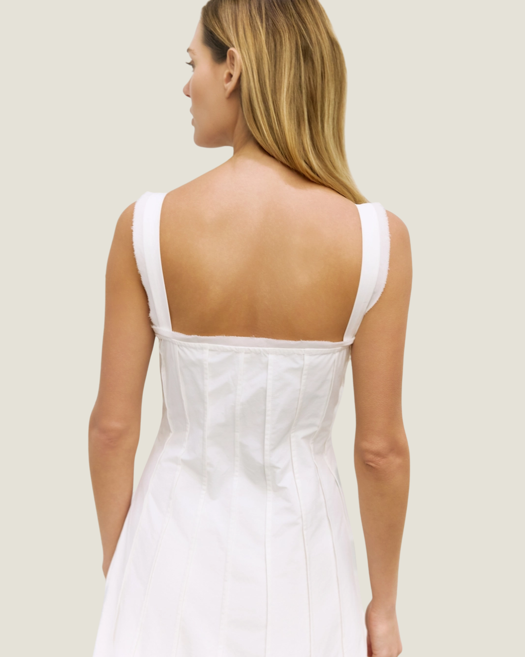 Shannon White Tailored Midi Dress