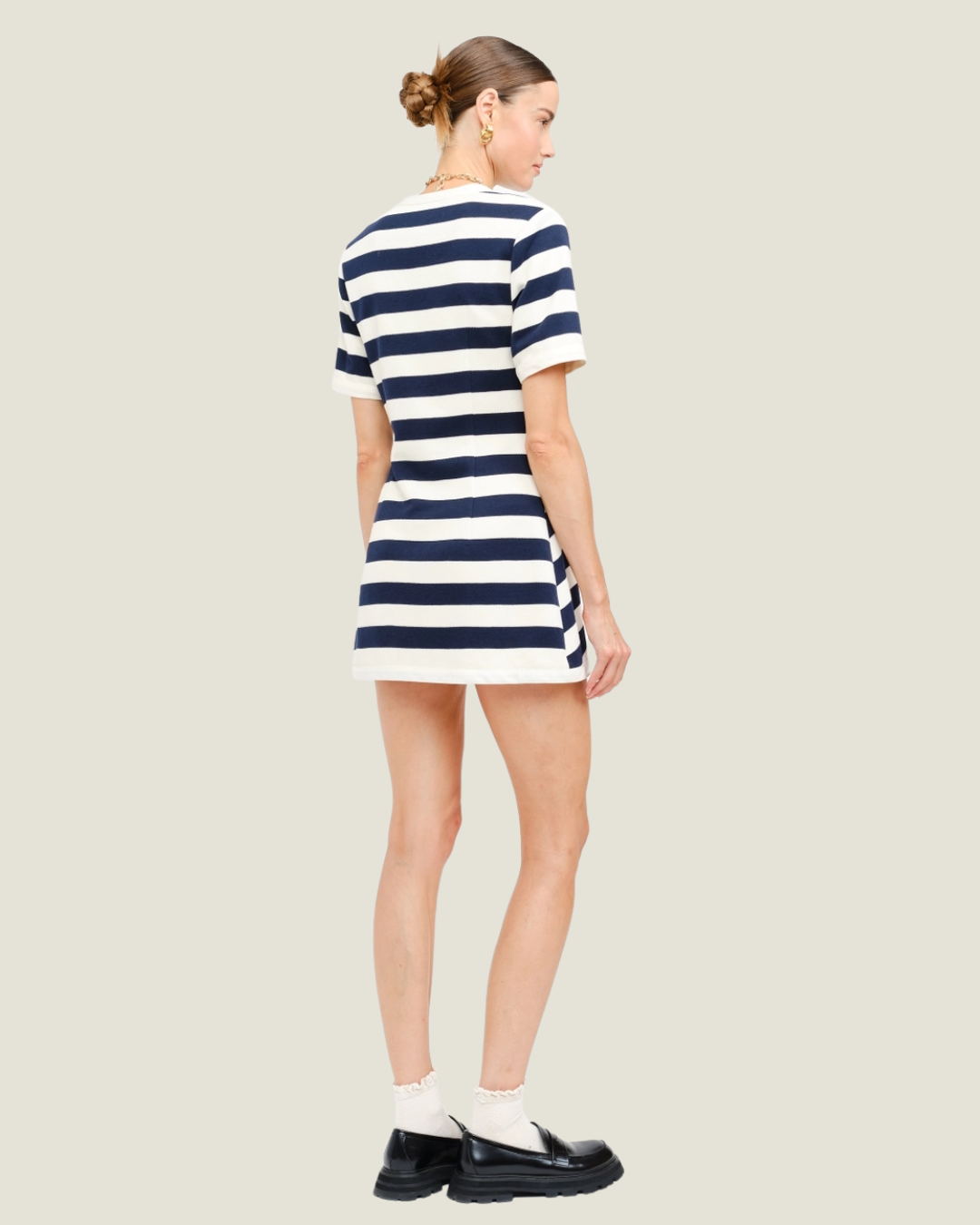 Clarissa Striped Button-Front Mini Dress