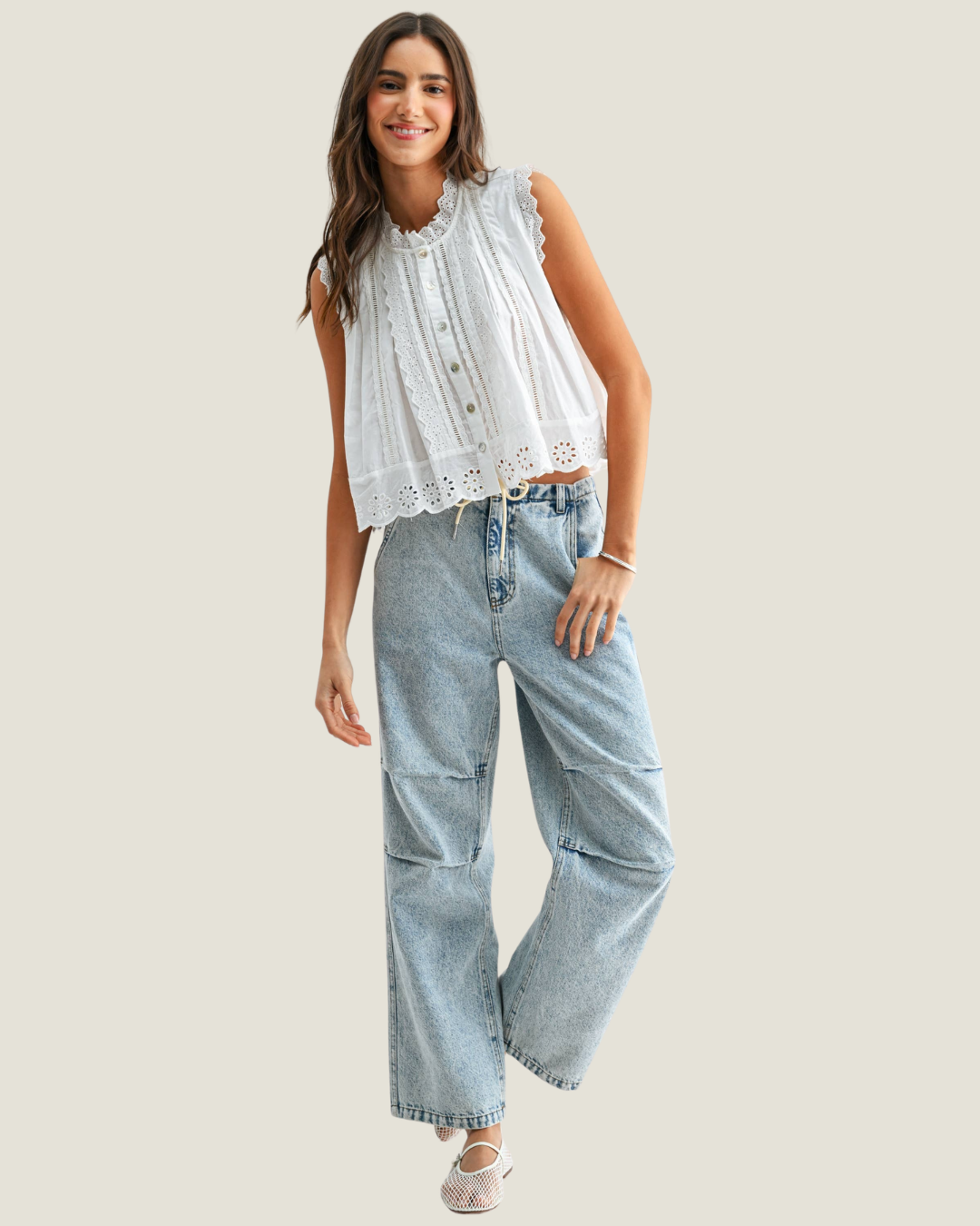 Clara Cotton Eyelet Blouse