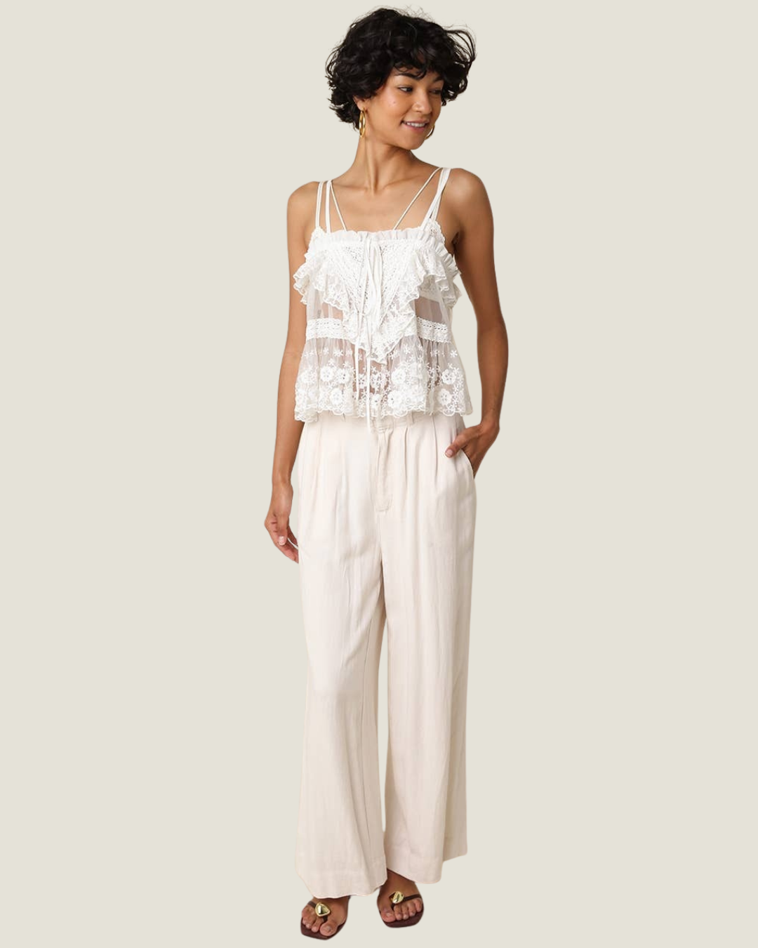 Bianca Lace Ruffle Top