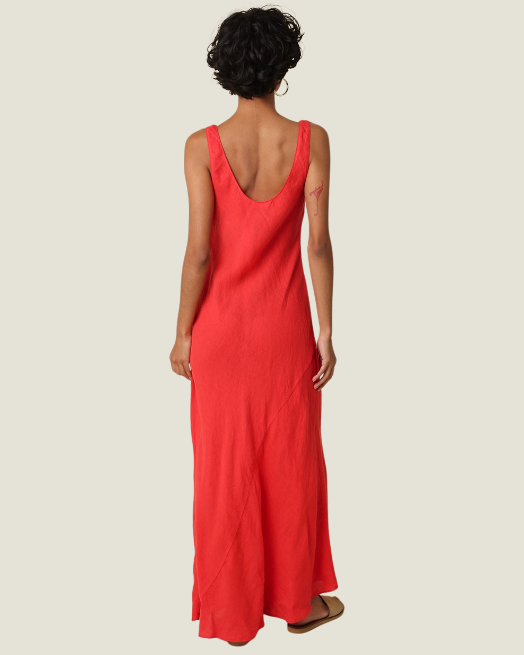 Jaime Scoop Neck Linen Maxi Dress