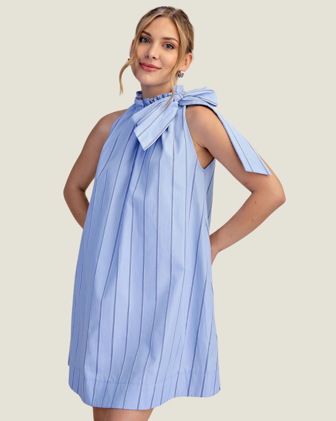 Sally Tie-Neck Mini Dress