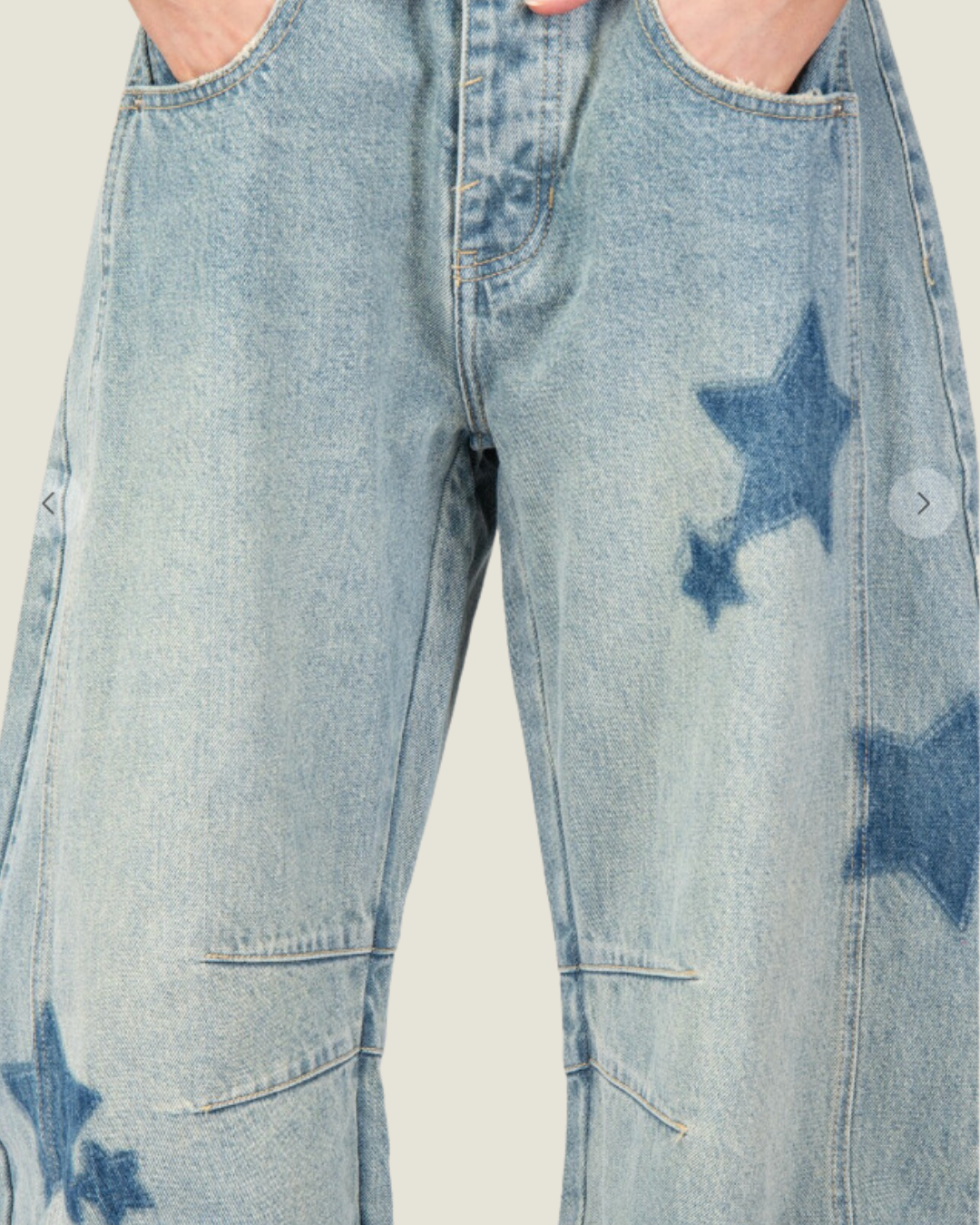 The Trish: Barrel Star Printed Denim Jeans