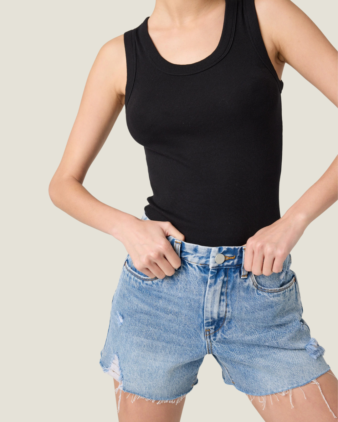 Cami Light Wash Denim Shorts