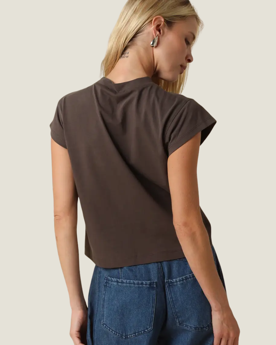 Valerie Cap Sleeve Crop Tee