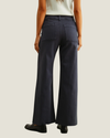 Moroney Straight Wide Leg Pants in Navy featuring a flattering high-rise waist, straight wide-leg silhouette, and ankle-length hem.