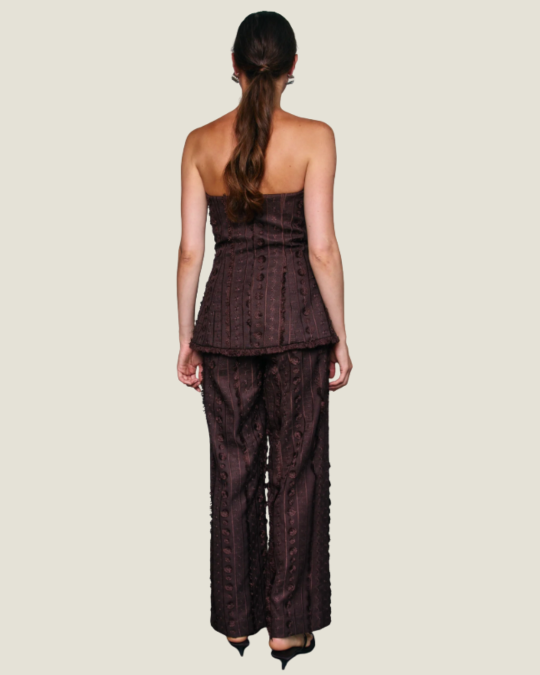 Panna Brown Textured Pants