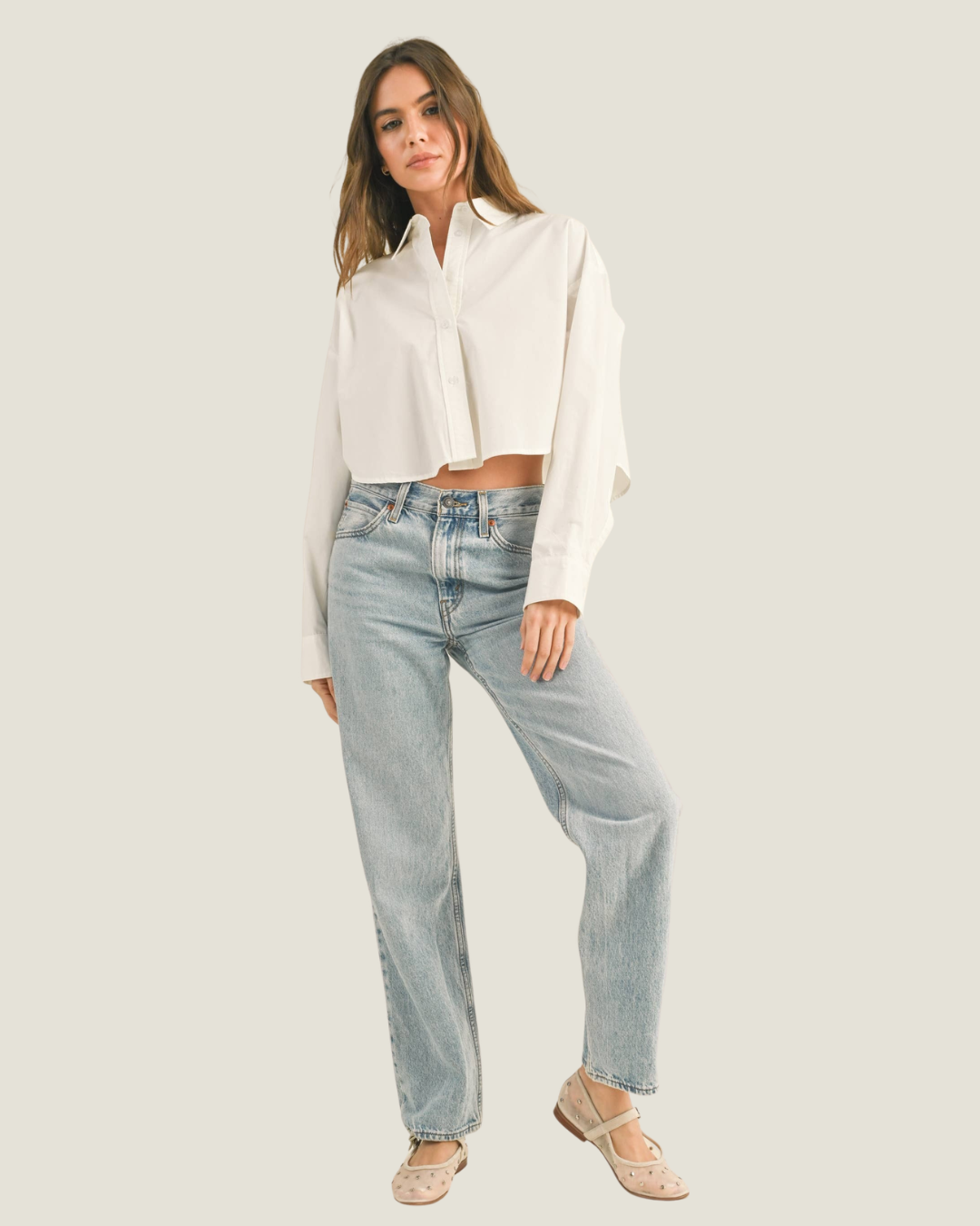 Carolyn Cropped Button Down