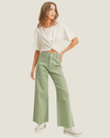 Moroney Straight Wide Leg Matcha Pants