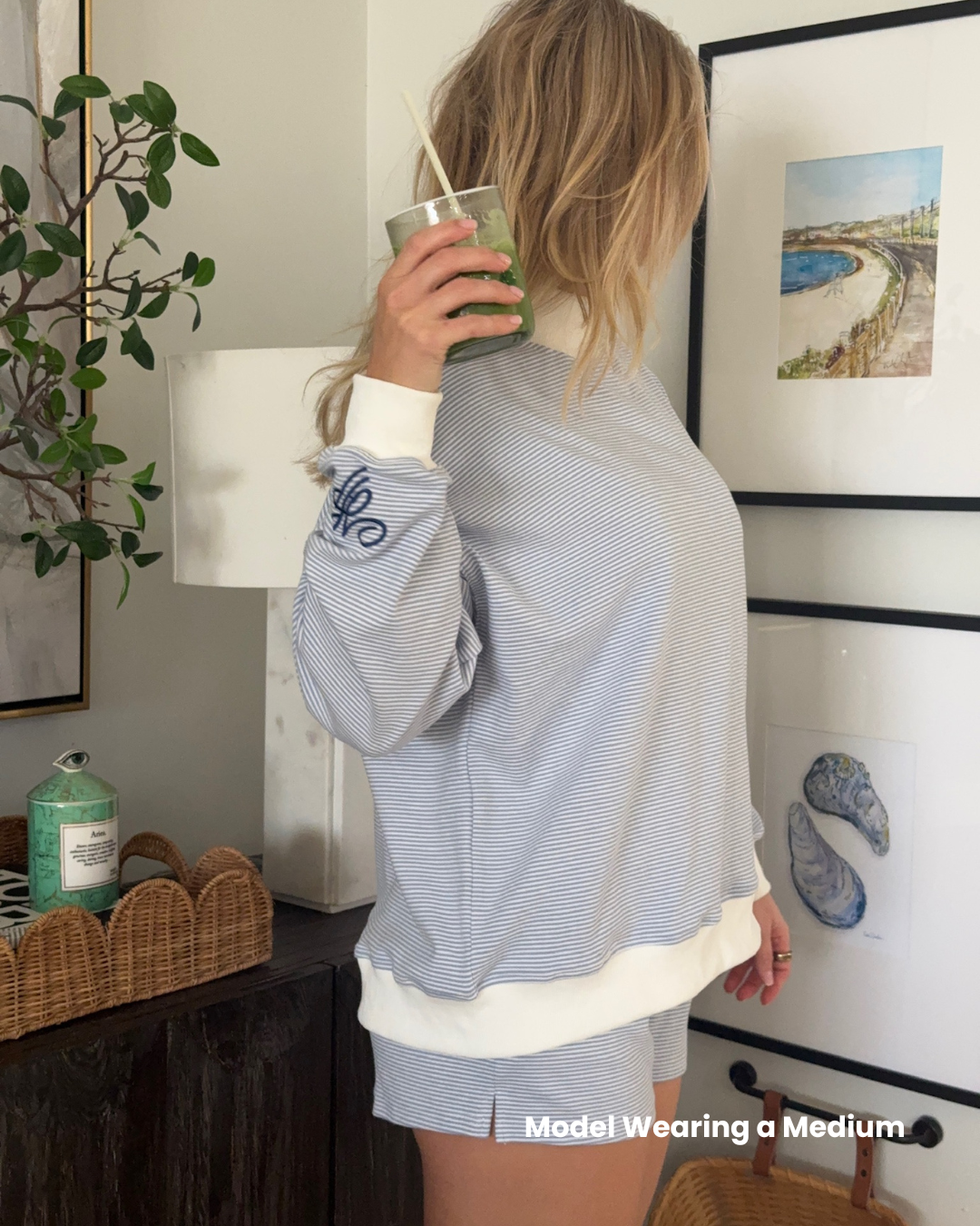 Naples Polo Club Blue Stripe Lounge Shorts