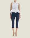 Fallon Collared Halter Top with Bubble Hem