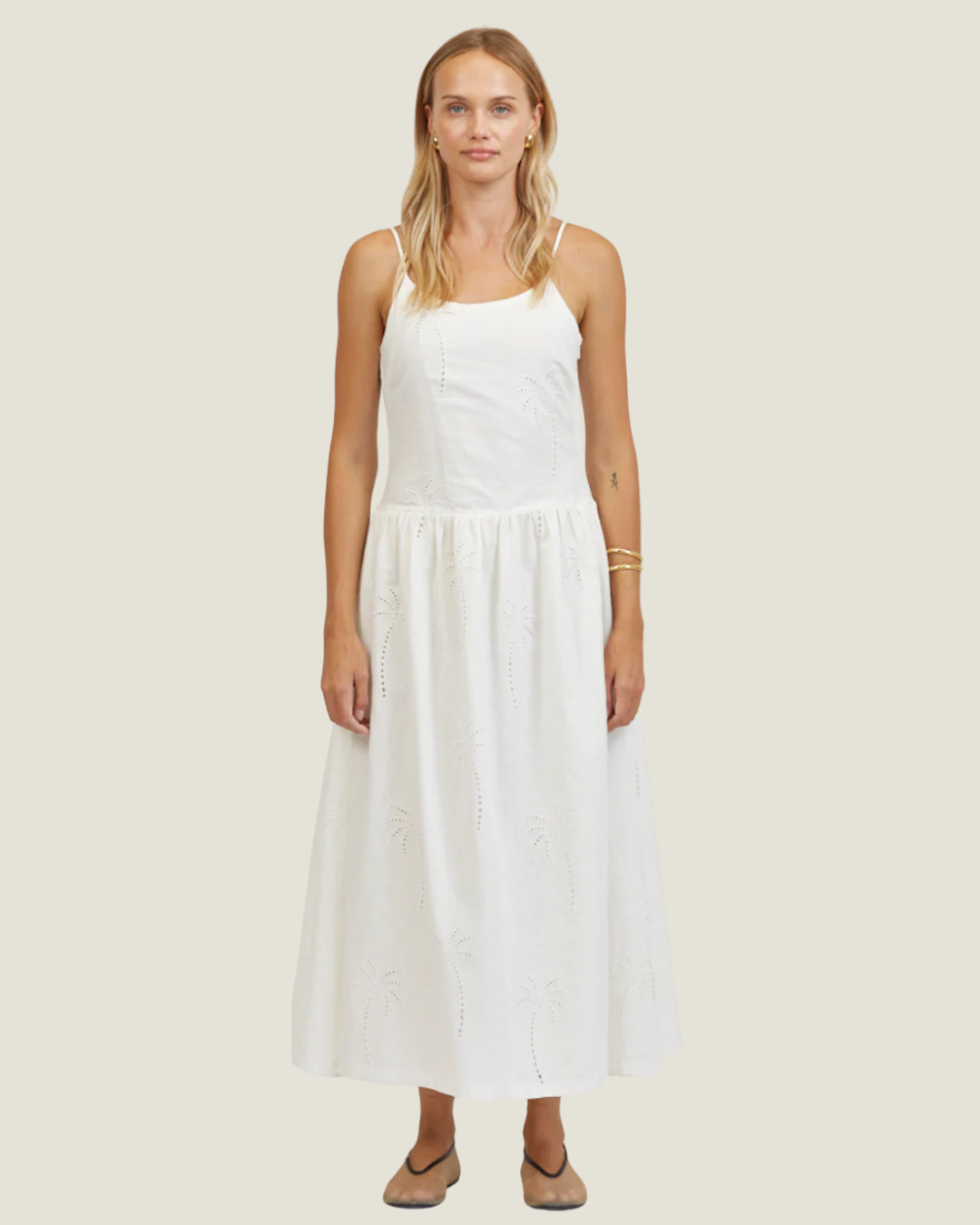 Nelly Eyelet Midi Dress