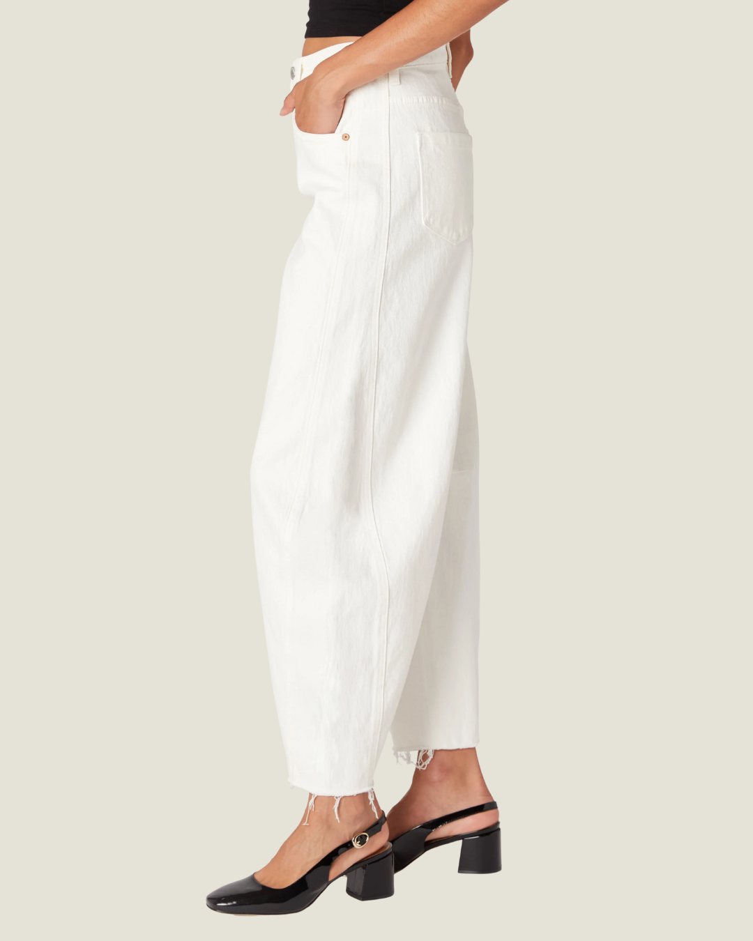 See You Again White Barrel Jeans