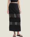 Black Rene Semi Sheer Panel Skirt