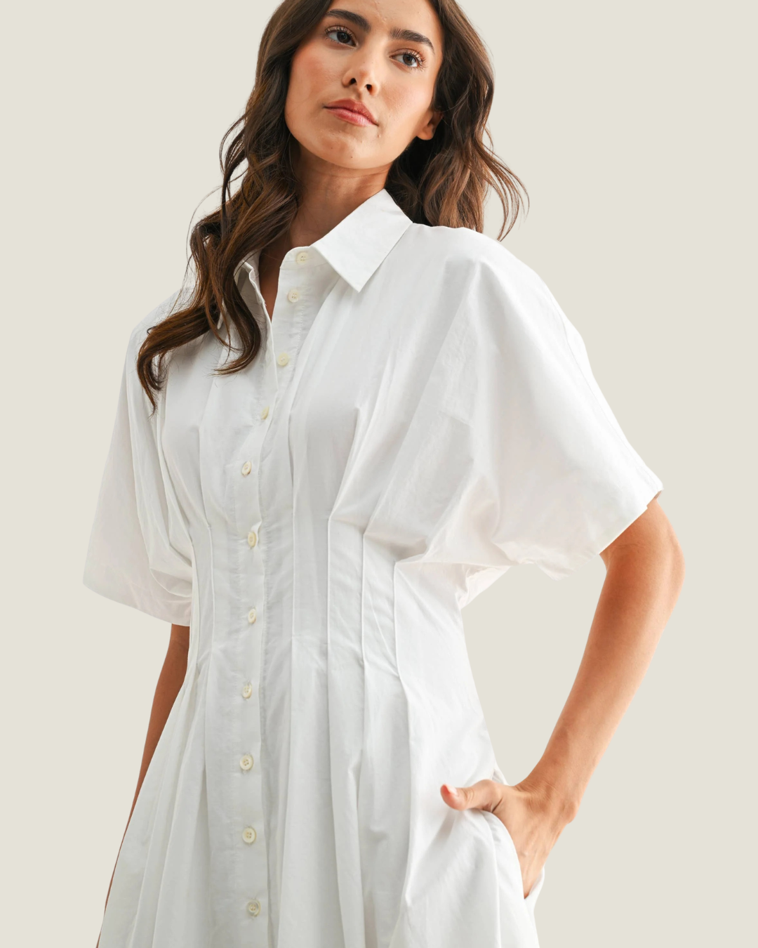 Bree Eyelet Button Front Midi Dress