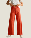 Moroney Straight Wide Leg Orange Pants