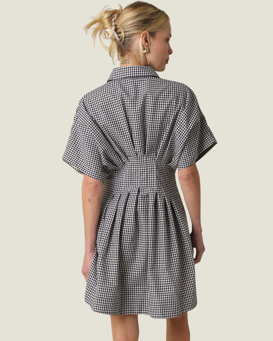 Callie Gingham Button Dress