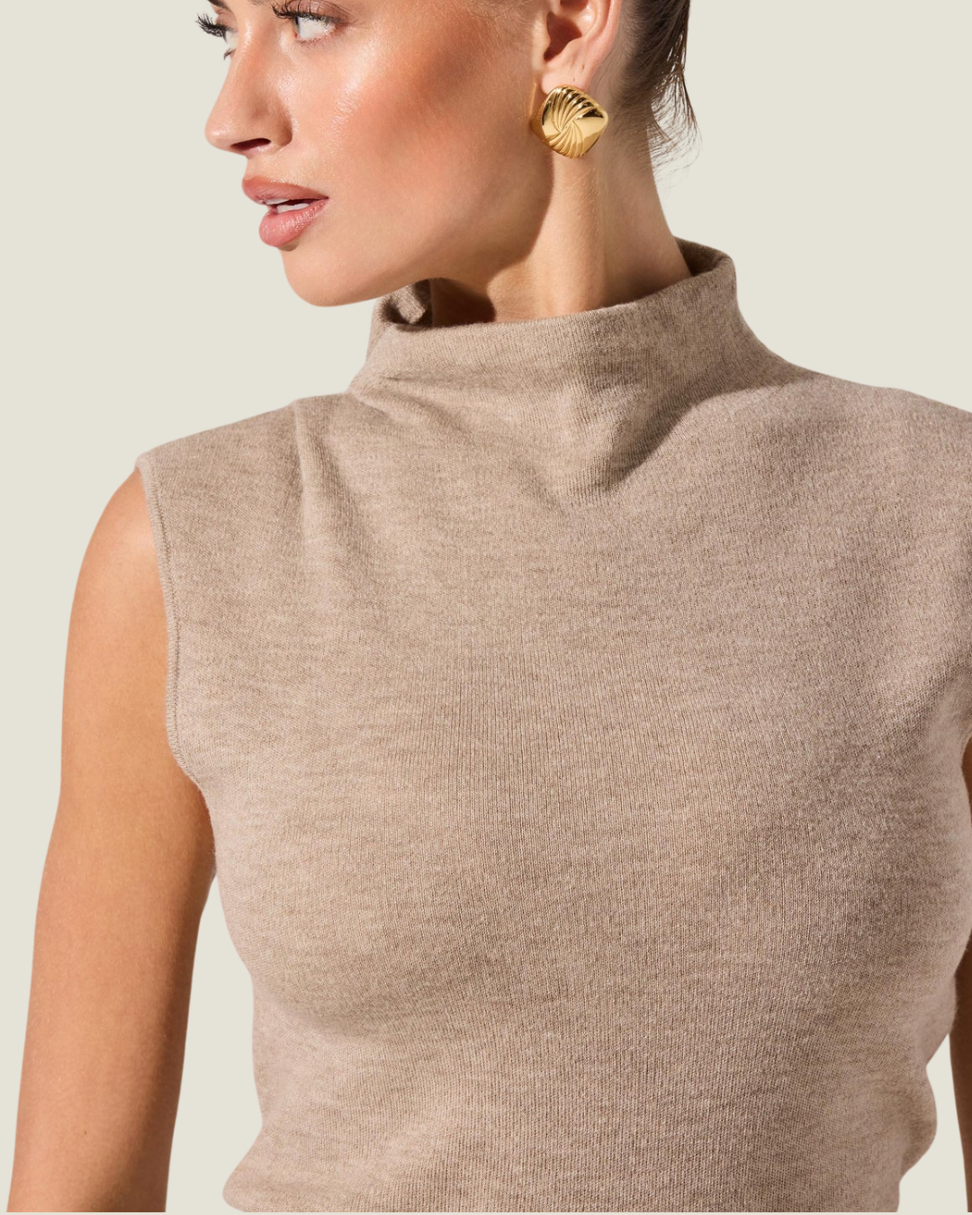 Deora Mock Neck Sleeveless Top