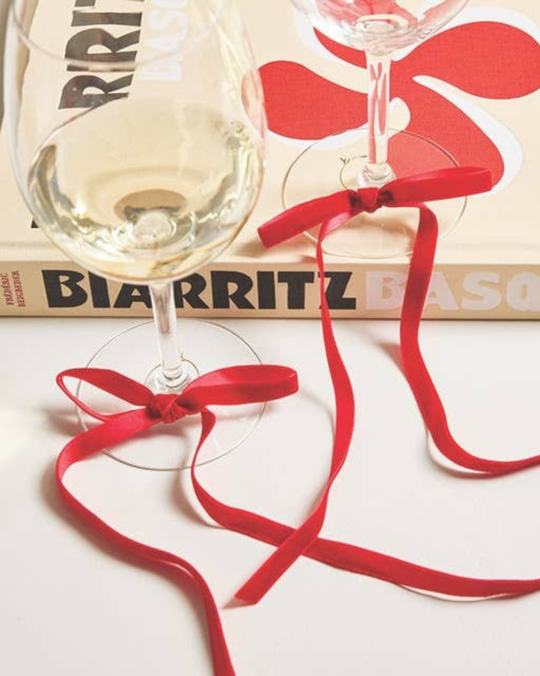 Velvet Bow Wine Charms - Red