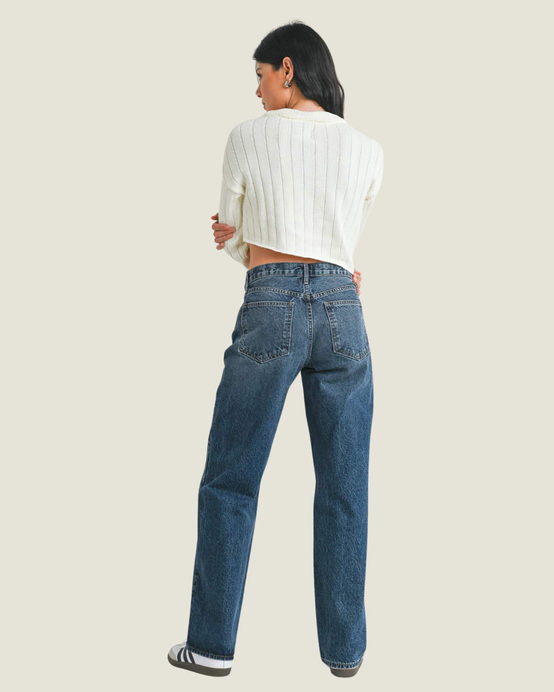 The Loran: Dark Denim Relaxed Straight Leg Jeans