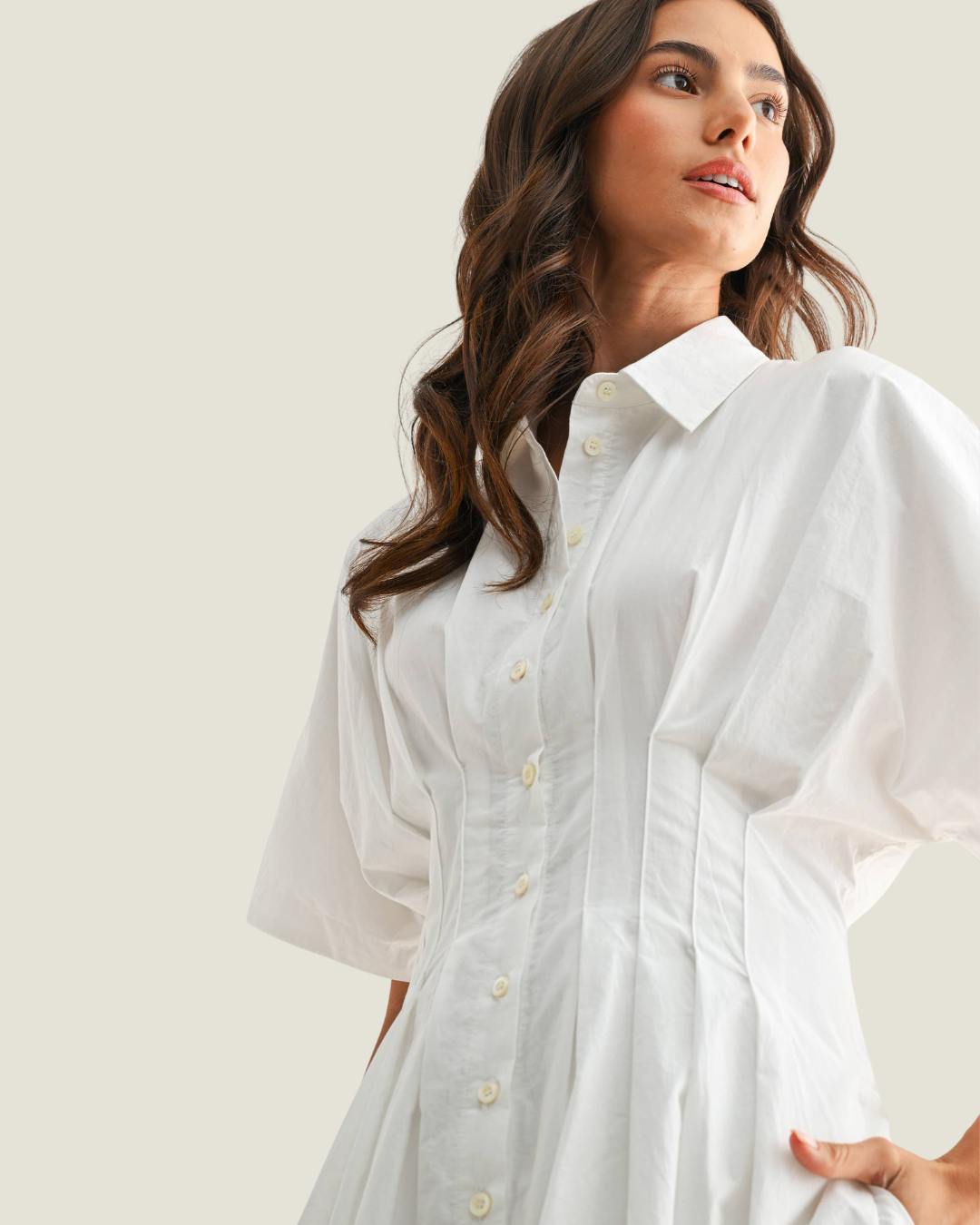 Bree Eyelet Button Front Midi Dress