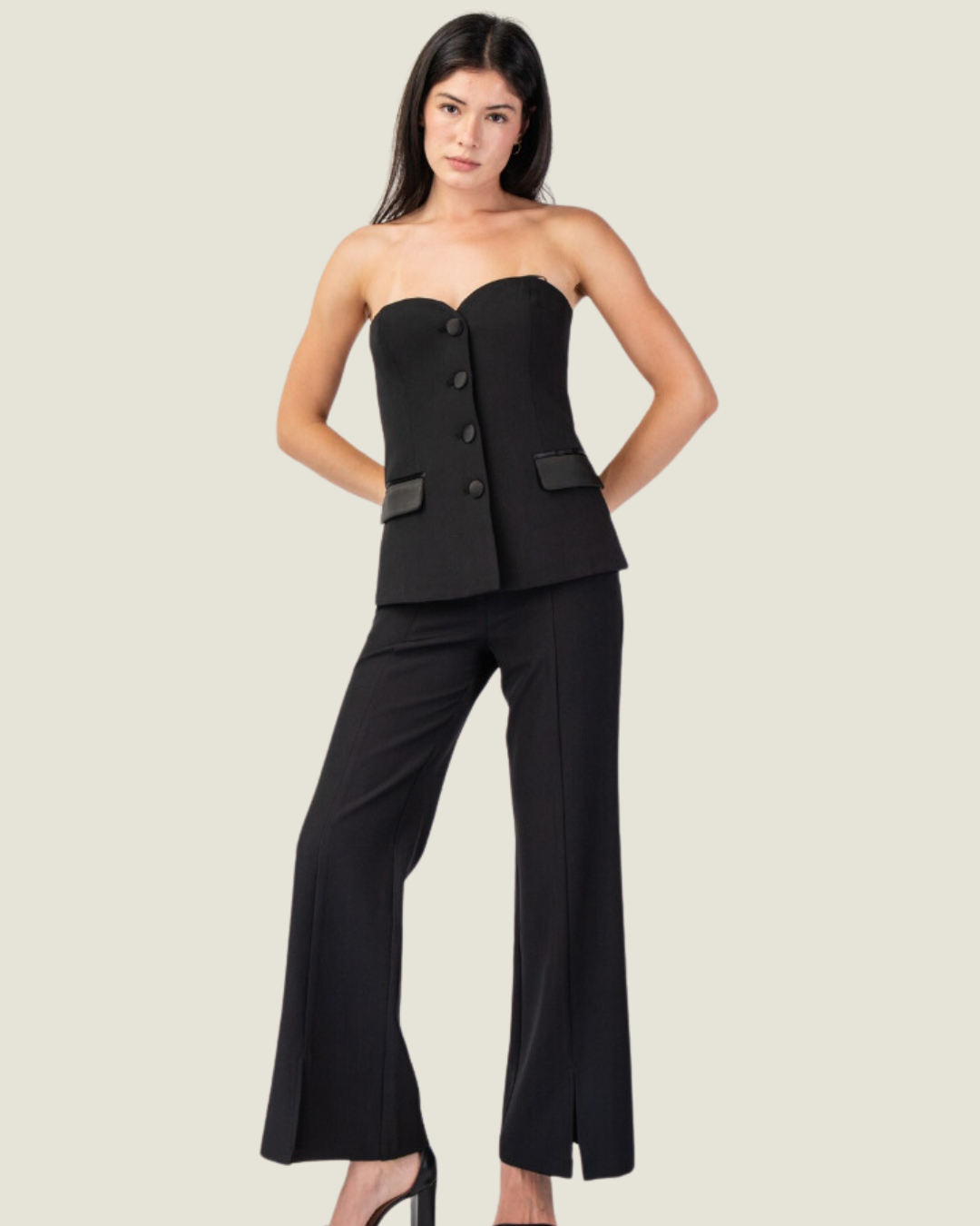 Marie’s Fall: Woven Tailored Pants with Satin Contrast