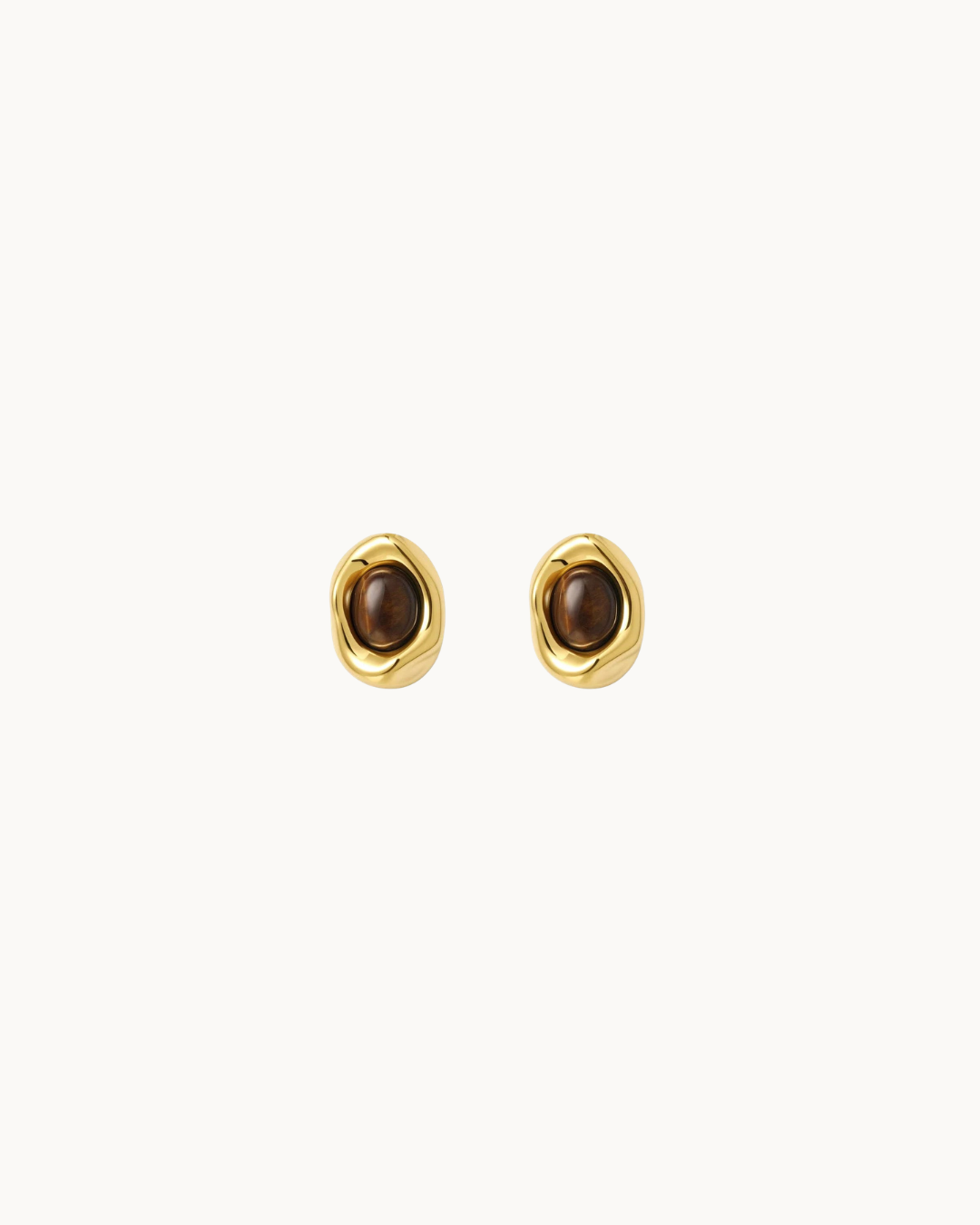 Saylor Tiger Eye Stud Earrings