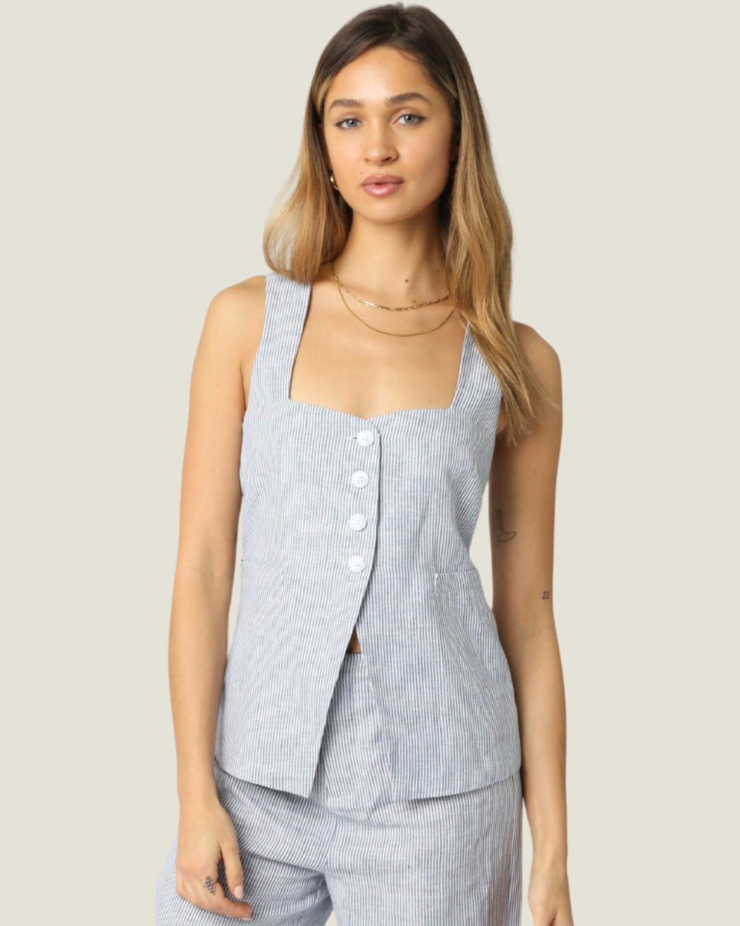 The Charlie: Fitted Linen Vest