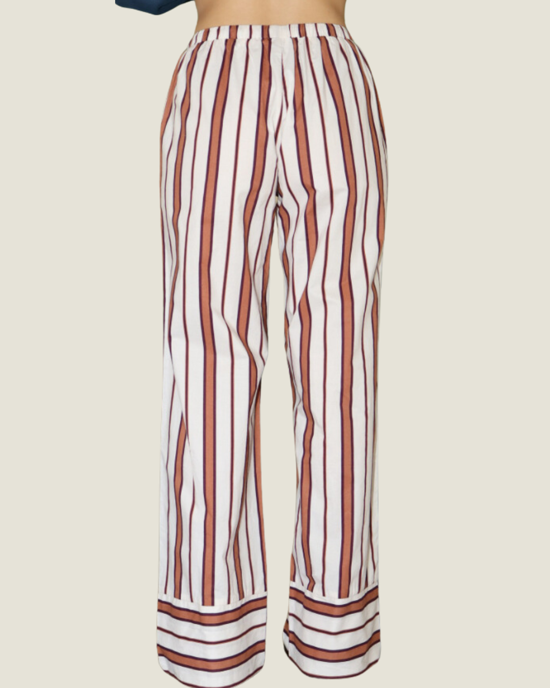 The Carly: Stripe Red/Cream Drawstring Pants