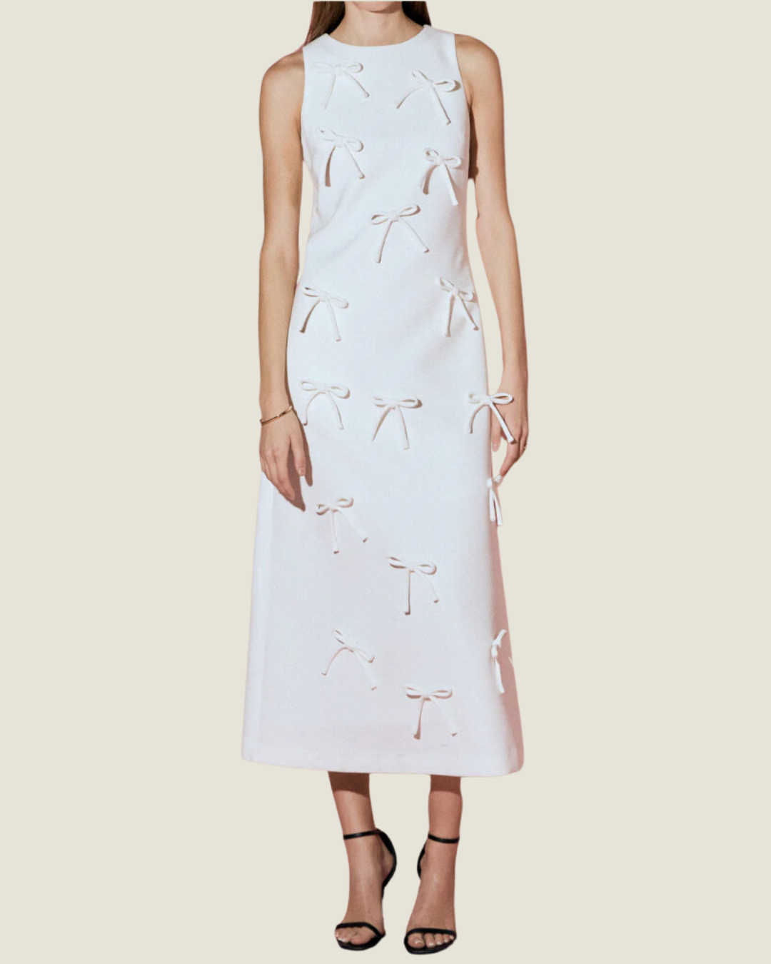 The Harper: White Bow Midi