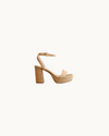 Olympia Natural Raffia Platform Heel