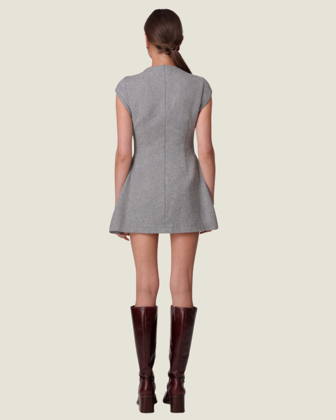 The Damson: Grey Cap Sleeve Mini Dress