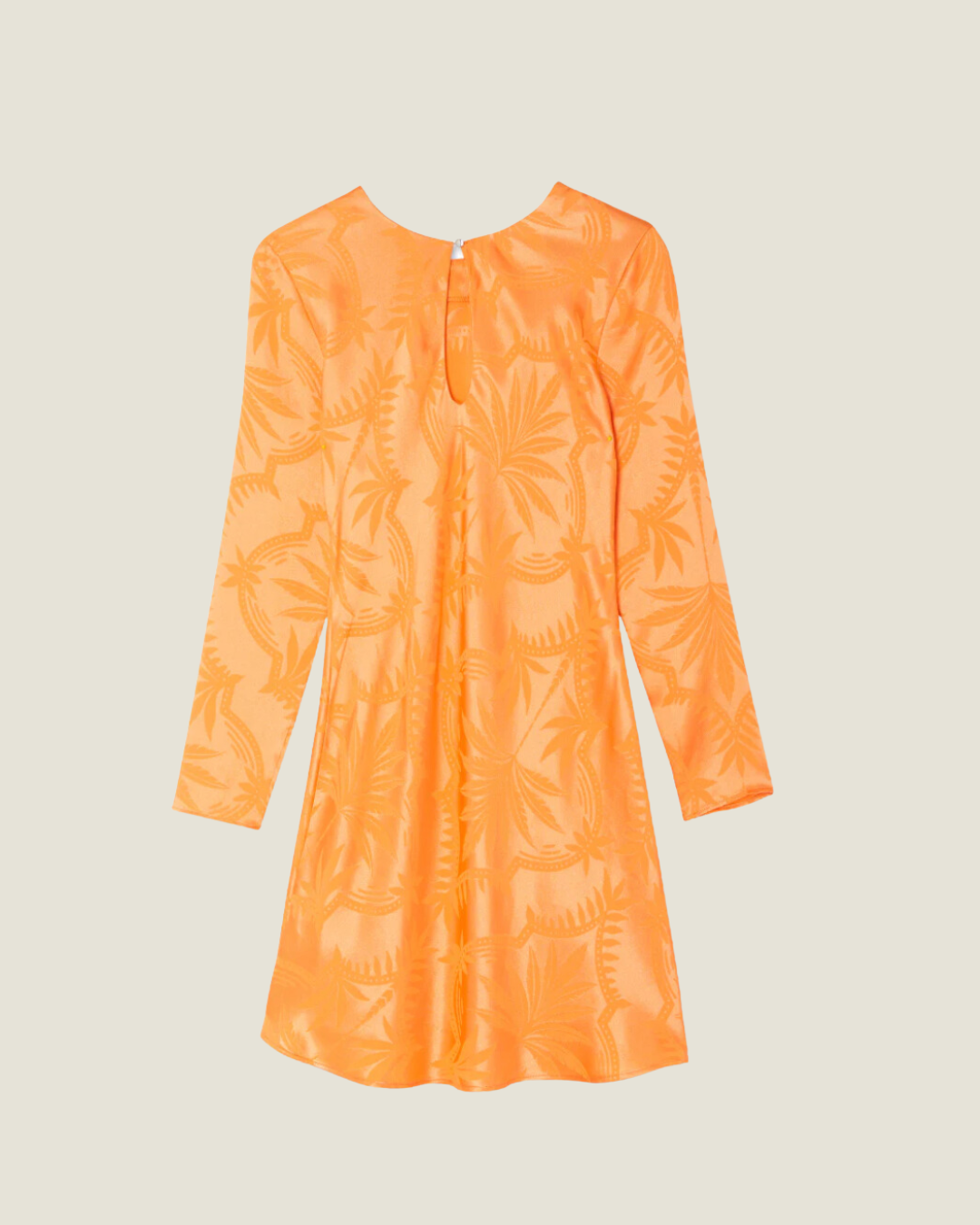 Apricot Palm Silk Mini Dress