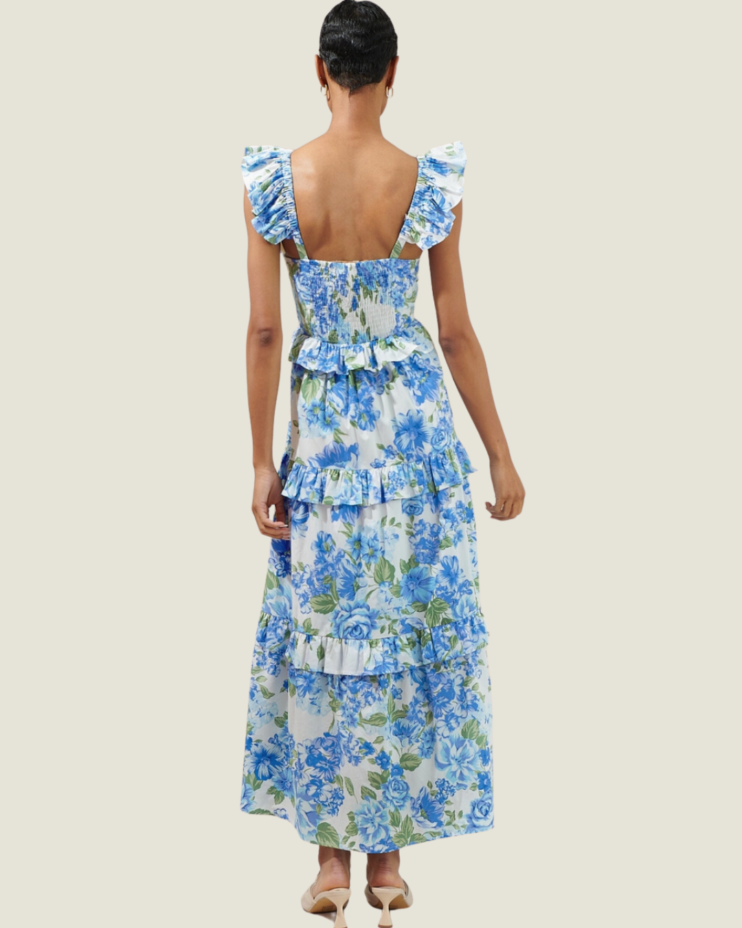 In the Garden: Floral Tiered Maxi Dress