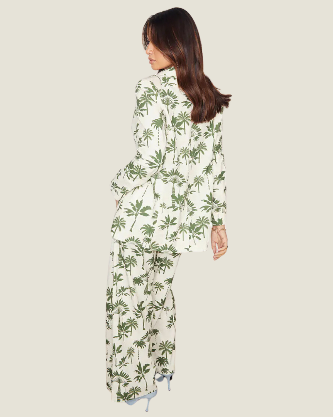 The Stacey: Green Palm Trousers