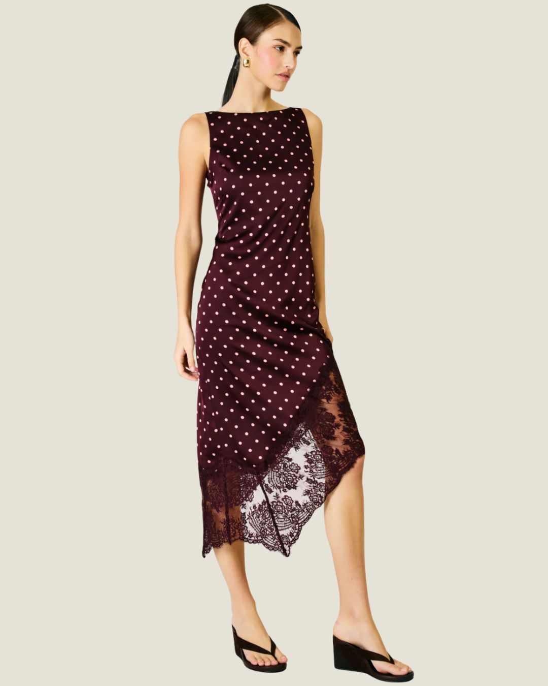 Raye Polka Dot Asymmetric Dress