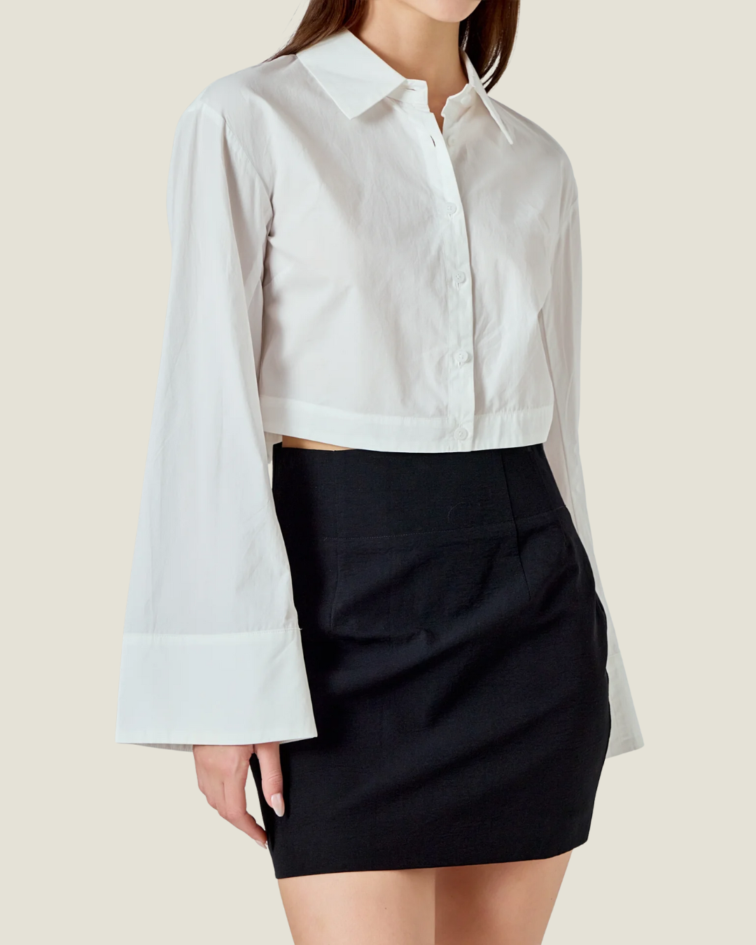 Clara Poplin Button Up White Shirt