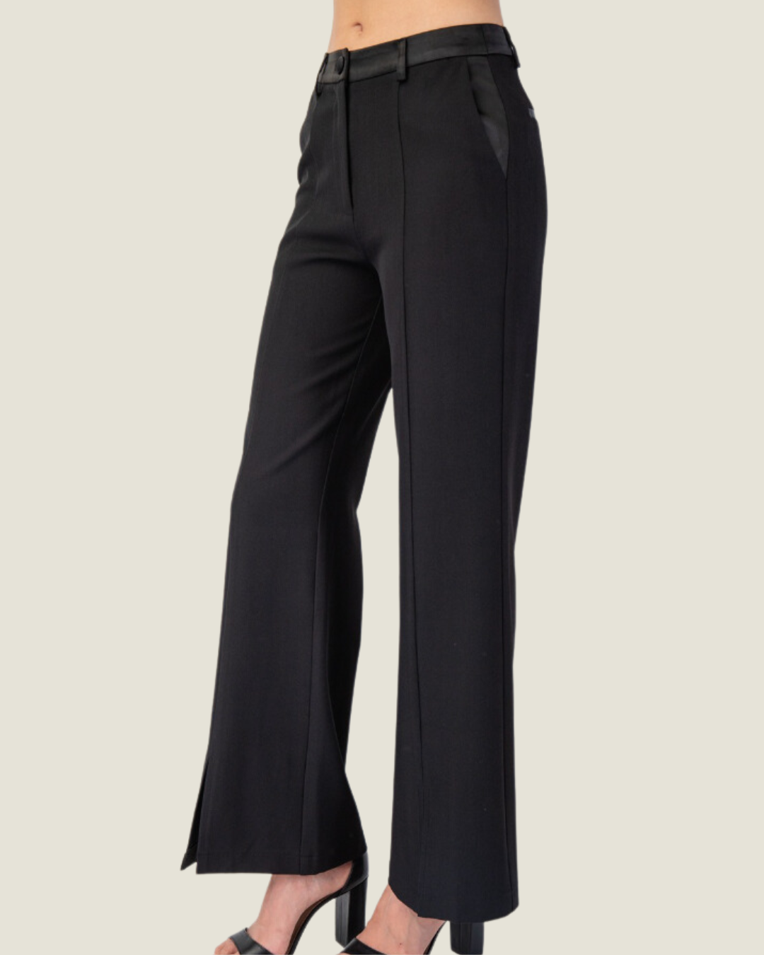 Marie’s Fall: Woven Tailored Pants with Satin Contrast