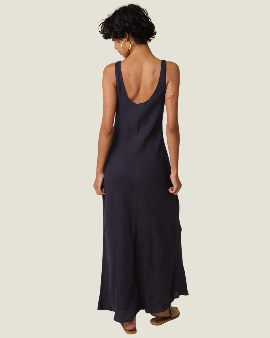 Jaime Scoop Neck Linen Maxi Dress