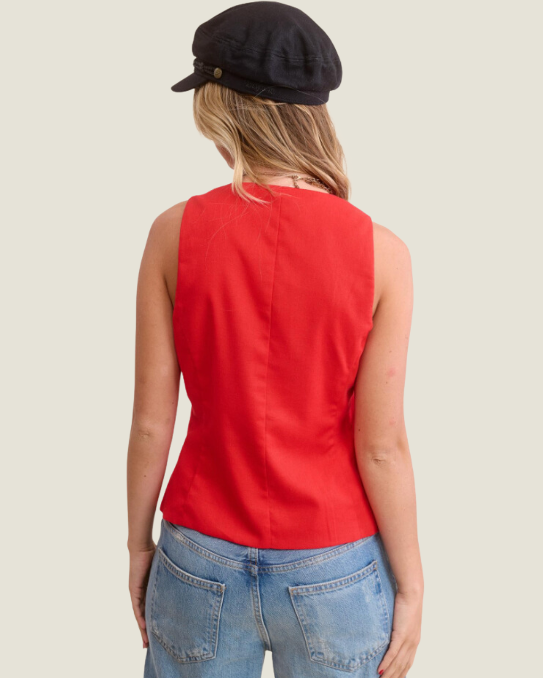 The Charlotte: Red Button Up Top