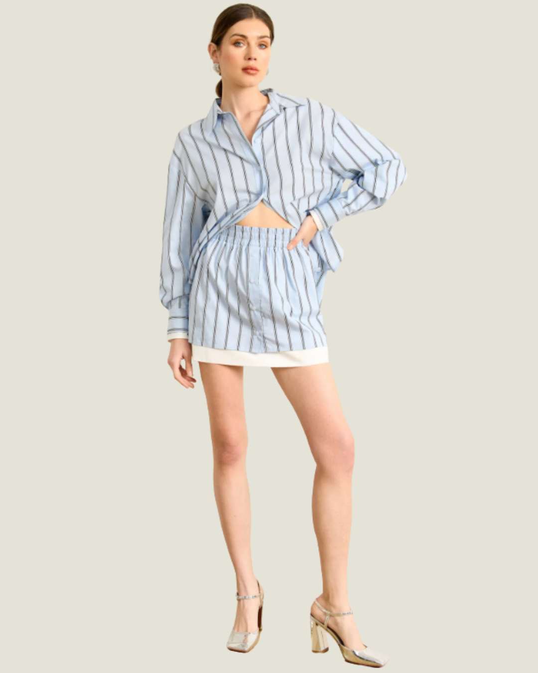 Leia Striped Mini Skirt