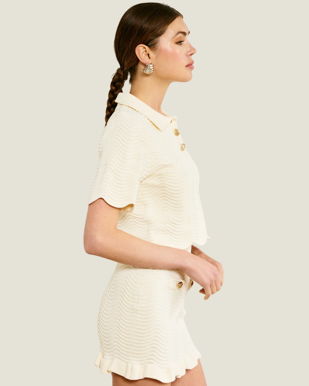 Prescott Cropped Polo Blouse