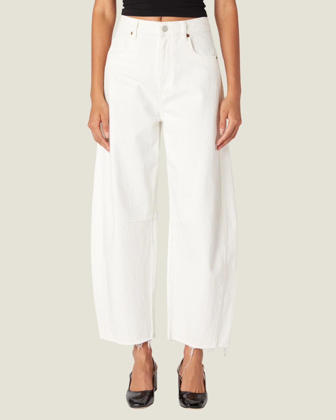 See You Again White Barrel Jeans