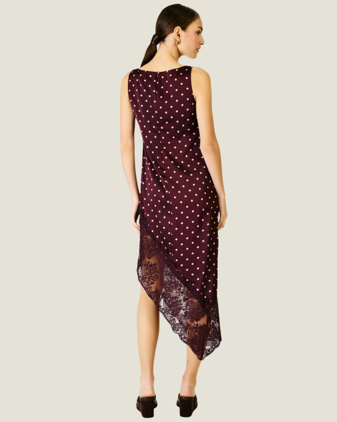 Raye Polka Dot Asymmetric Dress
