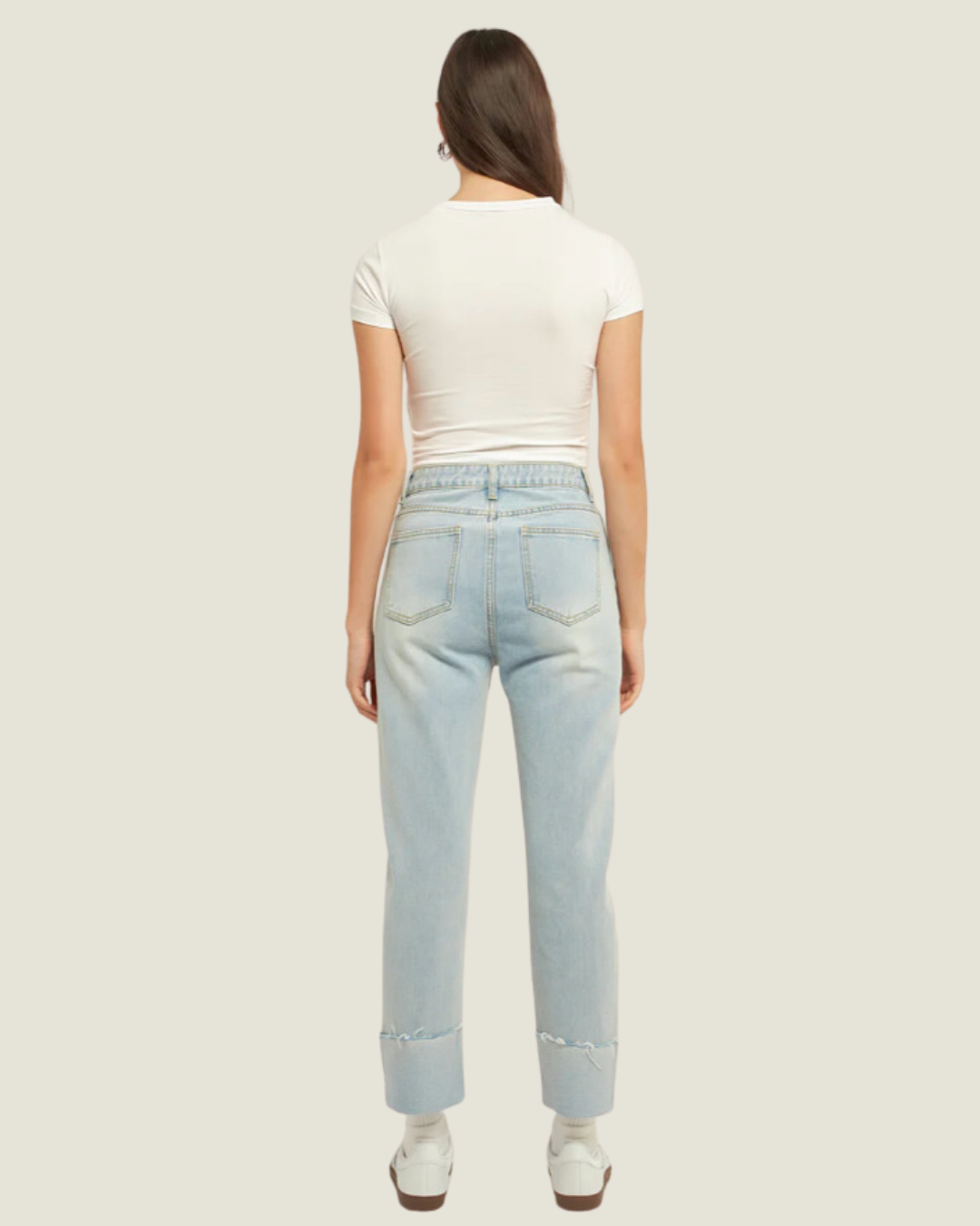 Travel Bug: Roll-Up Hem Light Wash Jeans