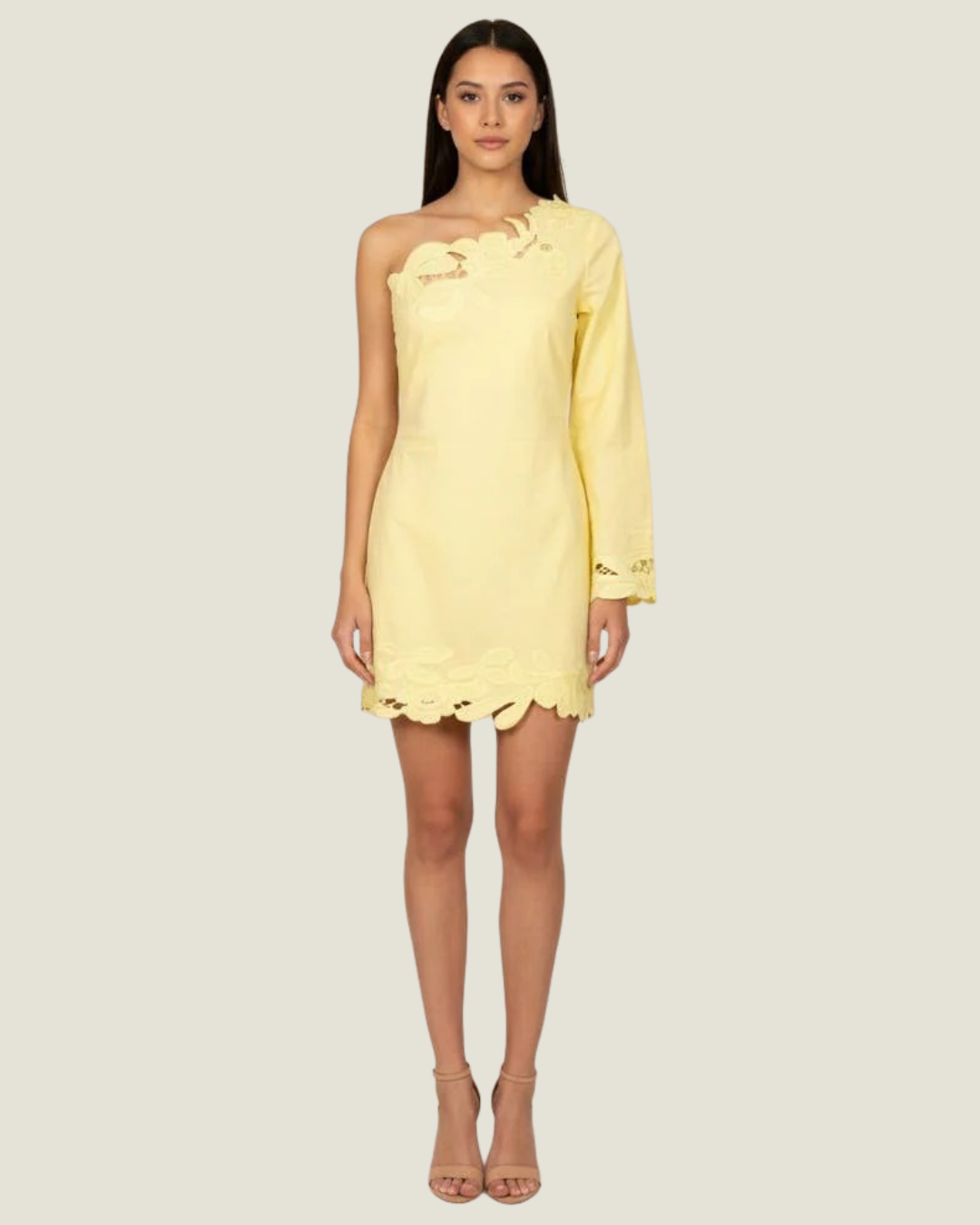 Maisie One Shoulder Eyelet Mini Dress